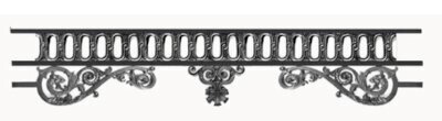 garde-corps, barre d'appui, appui de fenêtre, balustrade, en fonte moulée et fer forgé_LOISELET_DJ